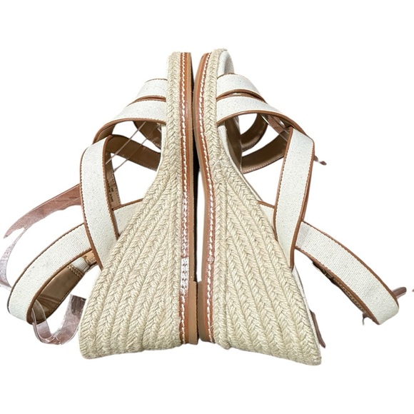 Talbots Chic Canvas Espadrille Platform Sandals Size 9M Neutral Strappy - Picture 5 of 13
